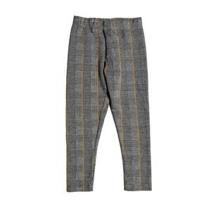 Zara Gray and Orange Patterned‎ Plaid Pants